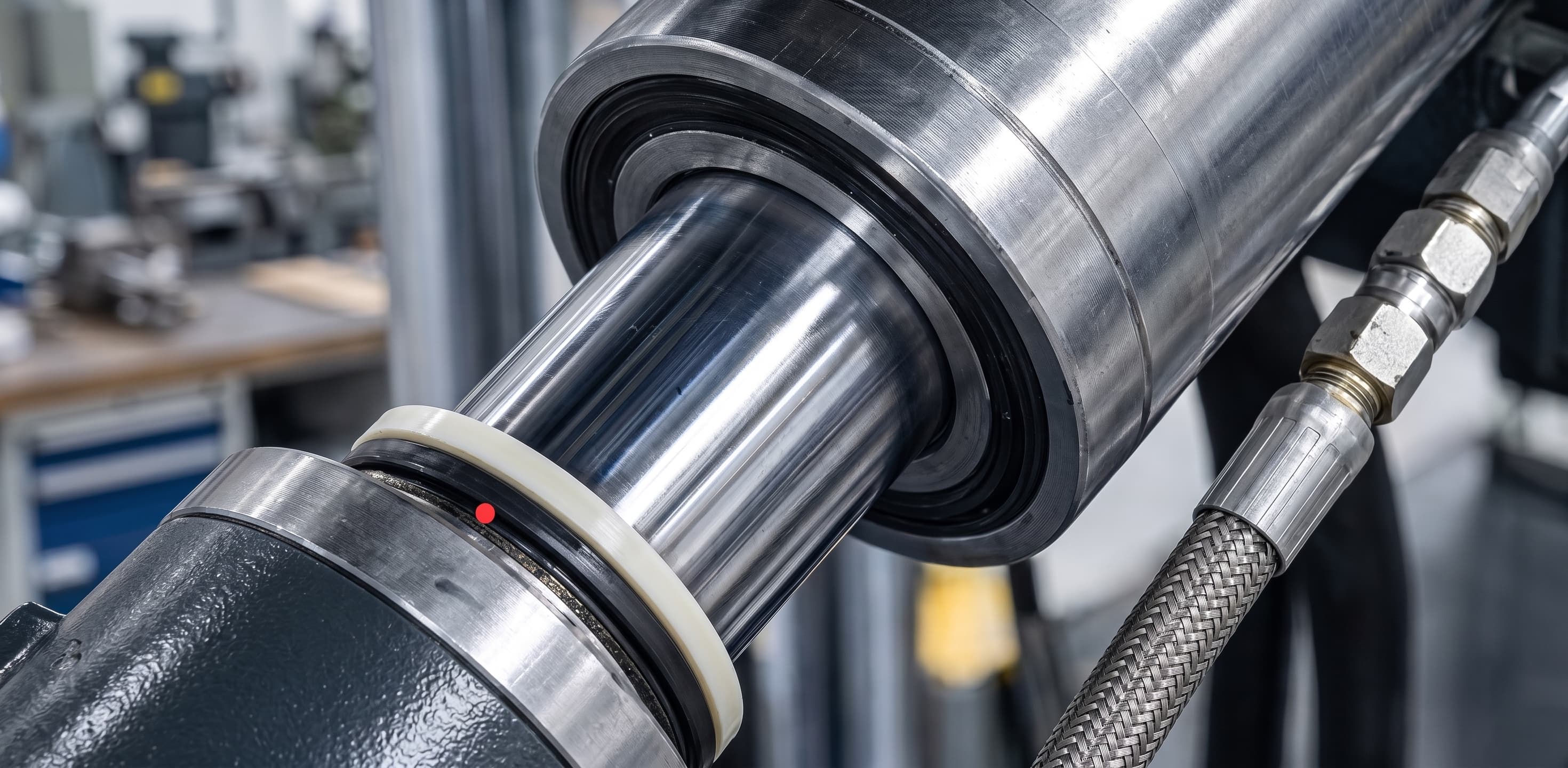 Industrial machinery and braided hose assembly
